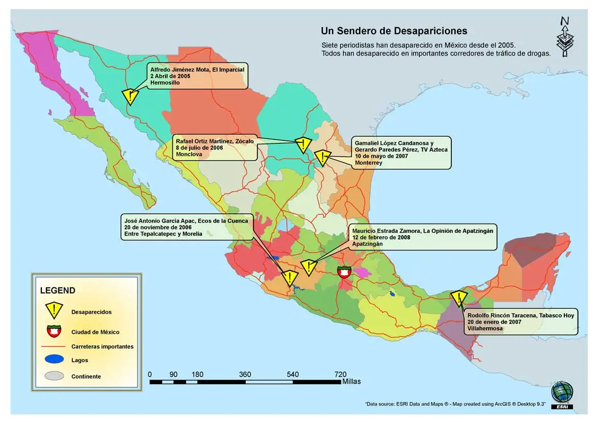 Ciudad Jimenez Mexico Map Los Desaparecidos: Un Sendero De Desapariciones - Committee To Protect  Journalists