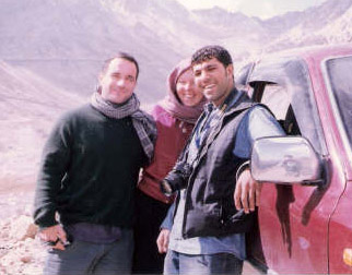 Naqeebulla Sherzad, right, with The Nation's Christian Parenti, left, and journalist Leslie Knott in Afghanistan.