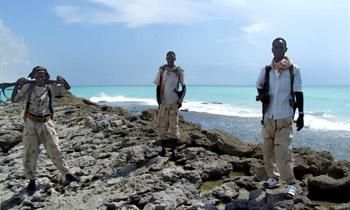 Somali pirates in Hobyo, north of Mogadishu. (EPA)