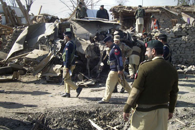The blast in Lower Dir, seen here, was just one of many recent deadly explosions in Pakistan's North West Frontier Province. (Reuters)