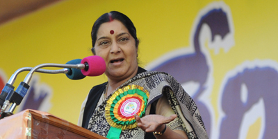 Sushma Swaraj, head of India's BJP party, says journalists encourage the "paid news" practice. (AFP)