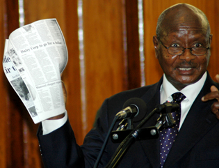 Museveni accused press of sabotage in 2008 address. (Monitor)