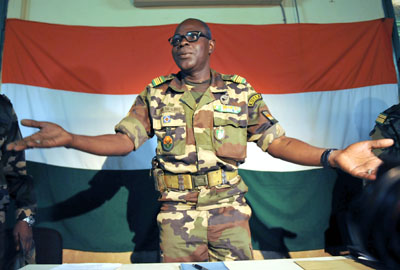 Salou Djibo is leader of the coup that overthrew Niger's President Mamadou Tandja. (AFP/Sia Kambou)