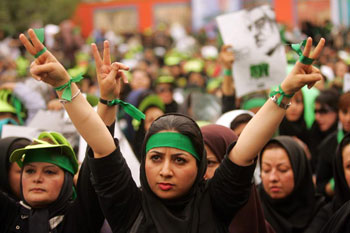 Kheirkhan’s photographs of street protests were considered political criticism of Iranian clerics. (Mohammad Kheirkhan)