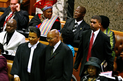President Zuma in parliament. (AP/Nic Bothma)