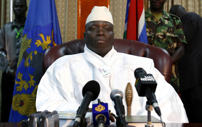 Jammeh may be a Nebraska "admiral," but he was not commended by Obama. (Reuters)