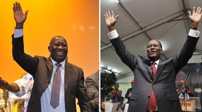 Supporters of Gbagbo (left) and Ouattara (right) are going after each other's media outlets. (AP)