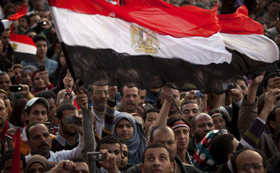 Protesters in Tahrir Square. (AP/Emilio Morenatti)