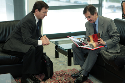 CPJ's Carlos Lauría meets with Antonio Cezar Peluso, president of the Brazil's Supreme Federal Tribunal. (CPJ)