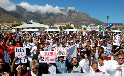 Western Cape protesters march against South Africa's secrecy bill. (R2K)