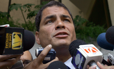 President Correa won his defamation suit but is appealing for more damages. (AP/Dolores Ochoa)