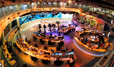 Syrian authorities told Al-Jazeera's Syria-based staff not to communicate with the station's headquarters in Doha, seen here. (Reuters/Fadi Al-Assaad)
