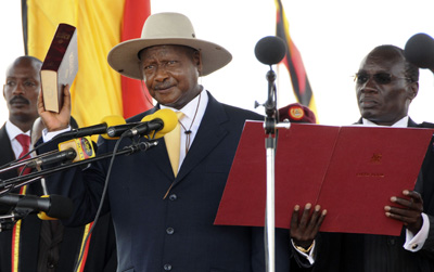 Ugandan President Yoweri Museveni at his swearing-in ceremony on May 12. (AP)