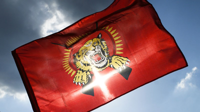 A flag for Sri Lanka's secessionist Liberation Tigers of Tamil Eelam. (AP/Markus Schreiber)