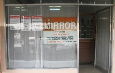 The offices of The Mirror, a weekly newspaper in Masvingo, were ransacked Thursday morning. (The Mirror)
