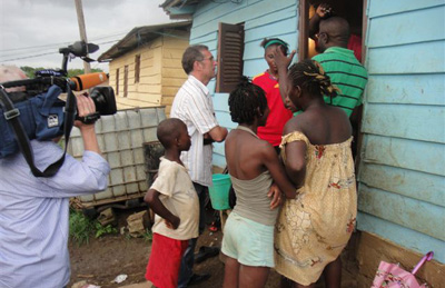 The ZDF crew filming in Equatorial Guinea. (Courtesy ZDF)