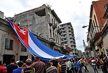 An act of repudiation in Havana, as photographed by independent journalist Magaly Norvis Suárez.