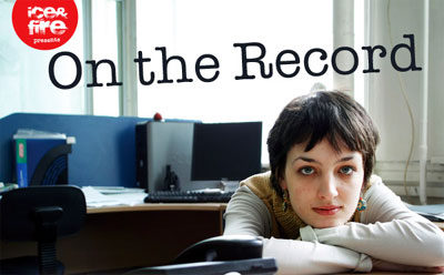A promotional image for "On the Record," which opens this week at London's Arcola Theatre.