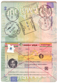 Reporter Joana Macie's Angola visa. (Joana Macie)