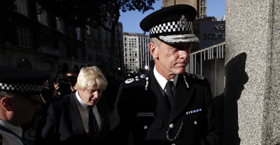 Bernard Hogan-Howe, the new commissioner of the Metropolitan Police, outside Scotland Yard. (Reuters/Andrew Winning)