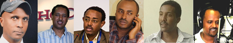 From left: Nega, Gellaw, Negash, Teklemariam, Yenealem, and Belew. (CPJ)