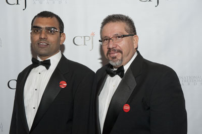 Umar Cheema, left, of Pakistan and Javier Valdez Cárdenas of Mexico, both 2011 International Press Freedom Award winners, are all too familiar with the culture of impunity. (CPJ)