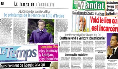 Three Ivorian newspapers were temporarily suspended for running political commentary.