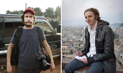 An Ethiopian court has sentenced Swedish journalists Johan Persson (left) and Martin Schibbye to 11 years in prison. (AFP)