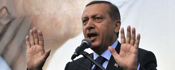 Turkish Prime Minister Recep Tayyip Erdoğan, buoyed by a landslide election victory, has led an attack on press freedom. (AP/Boris Grdanoski)