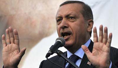 Turkish Prime Minister Recep Tayyip Erdoğan, buoyed by a landslide election victory, has led an attack on press freedom. (AP/Boris Grdanoski)