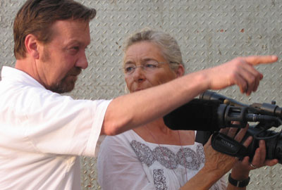 Tom Heinemann with his wife and camerawoman, Lotte la Cour (Paul Gomes)
