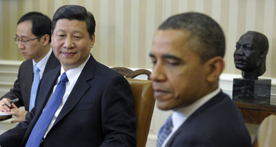 President Obama meets with Chinese Vice President Xi Jinping Tuesday at the  White House. (AP/Susan Walsh)