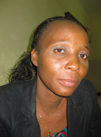 La journaliste reporter Kounkou Mara, après son agression par des gendarmes. (Kounkou Mara)