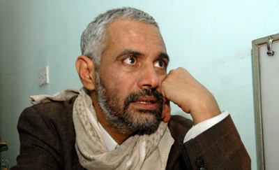 Yemeni journalist Mohammed al-Maqaleh was attacked and threatened by armed men on Saturday. (AFP/Mohamed Huwais)