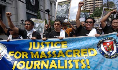 Philippine journalists demand justice for the murder of their colleagues. (AFP/Noel Celis)