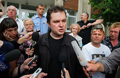 Andrzej Poczobut, a correspondent for Poland's Gazeta Wyborcza, was convicted of insulting Aleksandr Lukashenko in 2011 and given a suspended sentence. (AP/Sergei Grits)