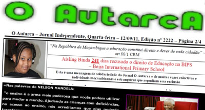 The front page of an issue of O Autarca. (O Autarca)