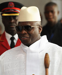 President Yahya Jammeh has ordered two newspapers to cease publishing. (AFP/Simon Maina)