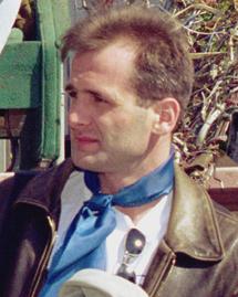 Georgy Gongadze, shown here the summer of 2000, was the first online journalist killed in retaliation for his work. (AFP/Dima Gavrish)