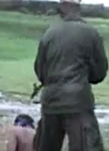 A still from the video showing a Sri Lankan soldier about to execute a prisoner. (AFP/Journalists for Democracy in Sri Lanka)