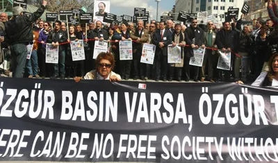 Journalists call for freedom of the press in a 2011 rally in Ankara. (AFP/Adem Altan)
