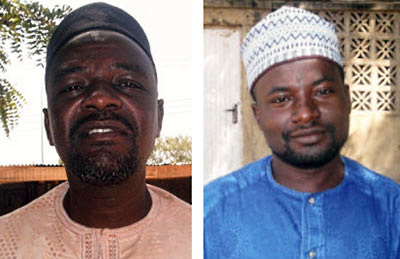 Musa Muhammad Awwal, left, and Aliyu Saleh were held illegally for more than one week. (Al-Mizan)