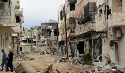 The Baba Amr district of Homs in March 2011. (AFP/Shaam News Network)