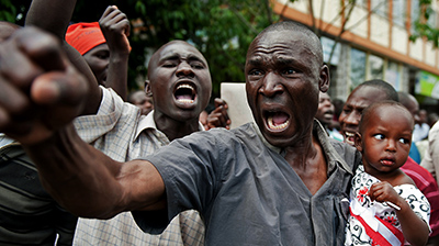 A supporter of Raila Odinga, a presidential candidate who was defeated last week by Uhura Kenyatta. (AFP/Jennifer Huxta)