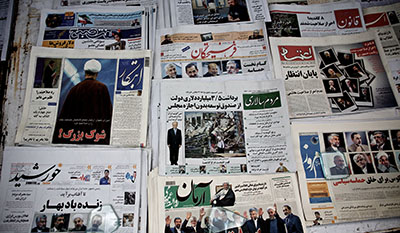 Authorities are cracking down on election coverage by censoring the press. (AFP/Behrouz Mehri)