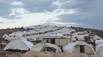 Syrians take shelter at a refugee camp near the border with Turkey. (Reuters/Muhammad Najdet Qadour/Shaam News Network)