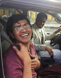 Abdulelah Hider Shaea smiles after being released from jail. (Reuters/Farouq al-Sharani)