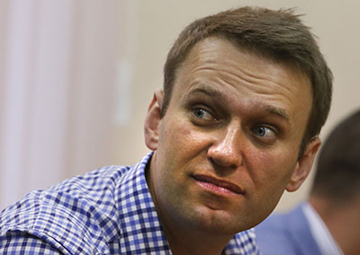 Anti-corruption blogger Aleksei Navalny has been convicted and sentenced to five years. (AP/Dmitry Lovetsky)