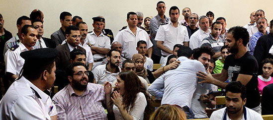 Courtroom spectators were stunned when verdicts were announced in June. (AP/Ahmed Abd El Latif)