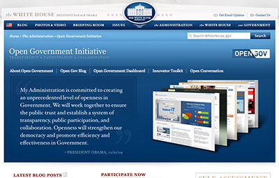 Os sites da "iniciativa do Governo Aberto" de Obama acabaram sendo parte de uma estratégia para minimizar a exposição do governo à imprensa. (CPJ)